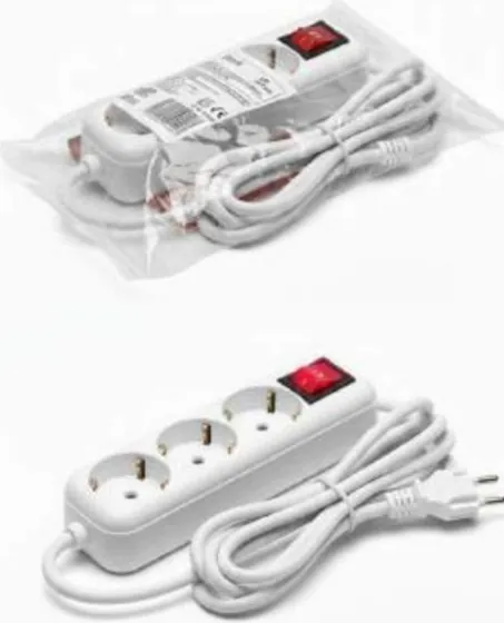 3-way earthed power strip